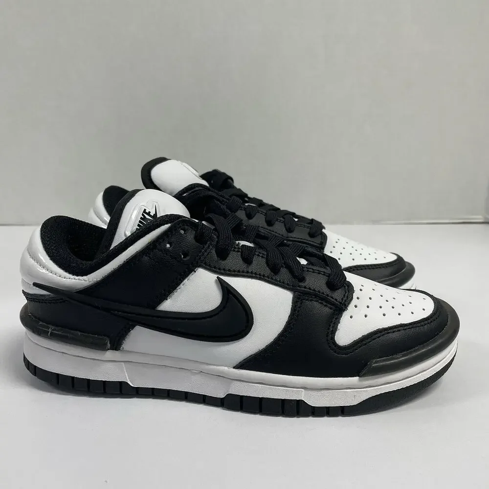 Nike Wmns Dunk Low Twist Panda DZ2794 001 Size 5 Women Black White Leather Shoe
